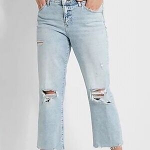 Express Light Blue Distressed Boyfriend Jeans